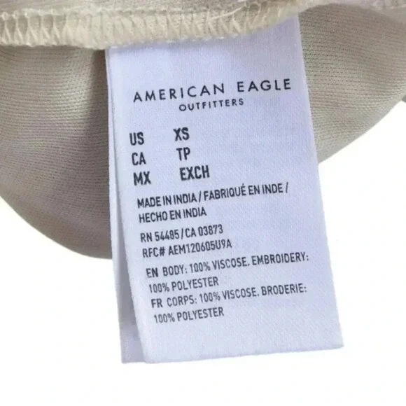 American  Eagle Floral Romper Wrap Front Cream Playsuit Cottage Core Size XS - Picture 12 of 16